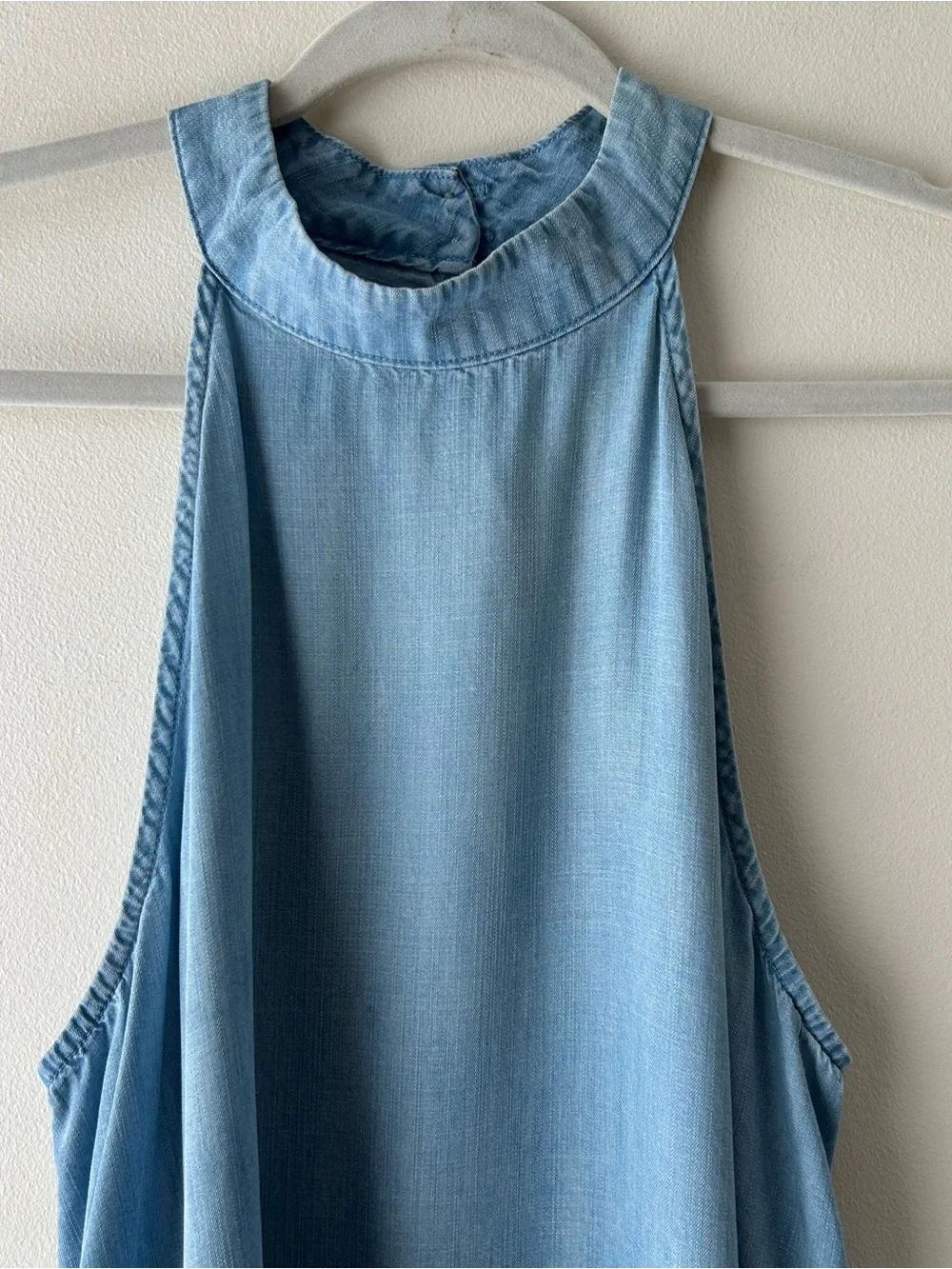 Cloth & Stone Anthropologie Faded Chambray Halter Midi Dress M